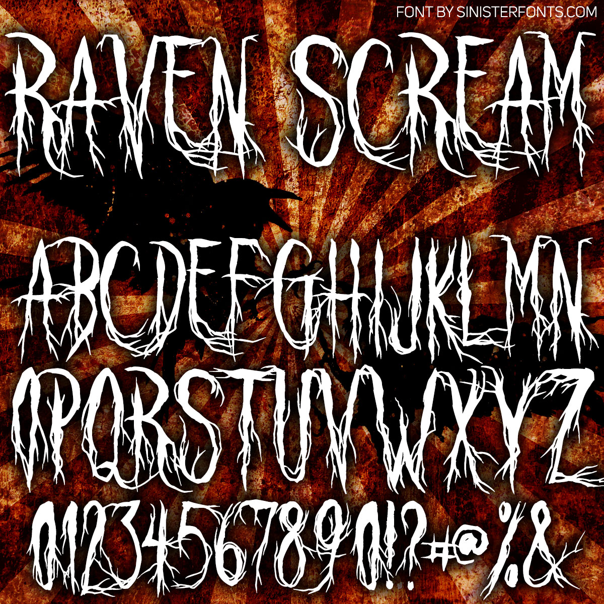 Raven Scream Font by Chad Savage